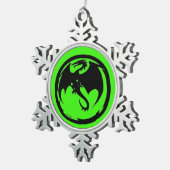Neige Black Dragon Vert épluche ornement de flocon de ne (Vue impression)