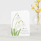 neige blanche Penser de vous Carte de sympathie (Fleur jaune)