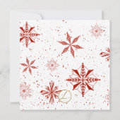 Neige blanche sur toile rouge Carte de Noël (Dos)