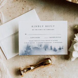 Neige   Carte RSVP de choix de repas