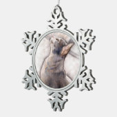 Neige Chat gris de smoking en ornement de flocon de (Vue impression)