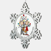 Neige Couple Personnalisé Avec Ornement De Flocon De Nei (Vue impression)