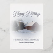 Neige couverte Grange Rouge Joyeuses vacances (Recto)