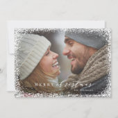 Neige Dans Joyeuse Carte De Vacances Noël (Devant)