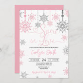 Neige dans l'amour hiver nuptiale Invitation douch (Devant / Derrière)
