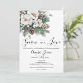 Neige dans l'amour hiver nuptiale Invitation douch (Debout devant)