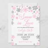 Neige dans l'amour Noël nuptiale douche Invitation (Devant)