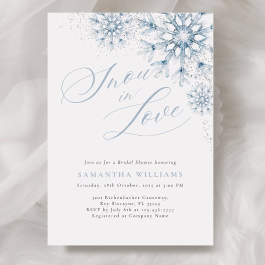 Neige dans l'amour nuptiale douche Invitation