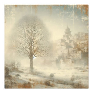 Neige Dans Paysage D'Hiver Ancienne Photo Concepti
