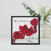 Neige d'hiver et pétales Roses Invitation (Debout devant)