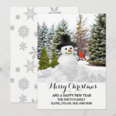 Neige d'hiver pittoresque avec carte de Noël Snowm (Devant / Derrière)