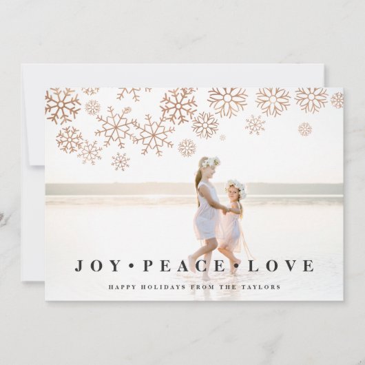 Neige dorée | Carte photo de vacances (Devant)