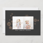 Neige dorée | Carte photo de vacances (Dos)