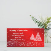 Neige et arbres de Noël Carte photo rouge (Debout devant)