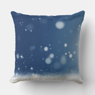 Neige et lumières Jeter Oreiller