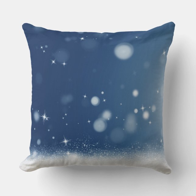 Neige et lumières Jeter Oreiller (Recto)
