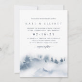 Neige | Faire-part de mariage d'aquarelle hiver (Devant)