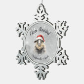 Neige Fleece Navidad Grey Sheep Ornement de flocon de ne (Vue impression)