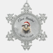 Neige Fleece Navidad Grey Sheep Ornement de flocon de ne (Devant)