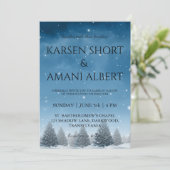 neige hiver merveilleuse invitations de mariage (Debout devant)