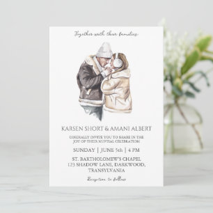 neige hiver merveilleuse invitations de mariage