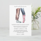 neige hiver merveilleuse invitations de mariage (Debout devant)