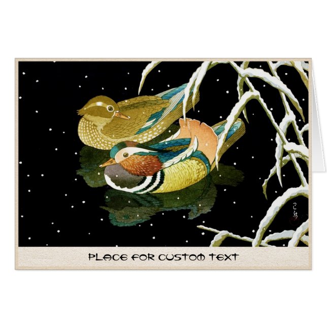 Neige japonaise fraîche d'étang de noir de canard (Devant Horizontal)