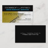 Neige labourant le carte de visite (Devant / Derrière)