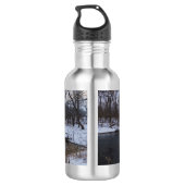 Neige le long de la bouteille d'eau de la rivière  (Dos)