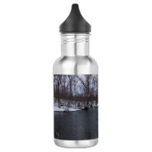 Neige le long de la bouteille d'eau de la rivière  (Gauche)