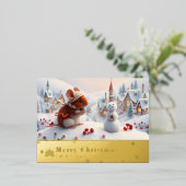 neige montagne rouge carte postale (Debout devant)