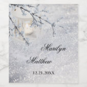Neige mousseuse Noël Mariage d'hiver Vin Étiquette (Étiquettes simples)