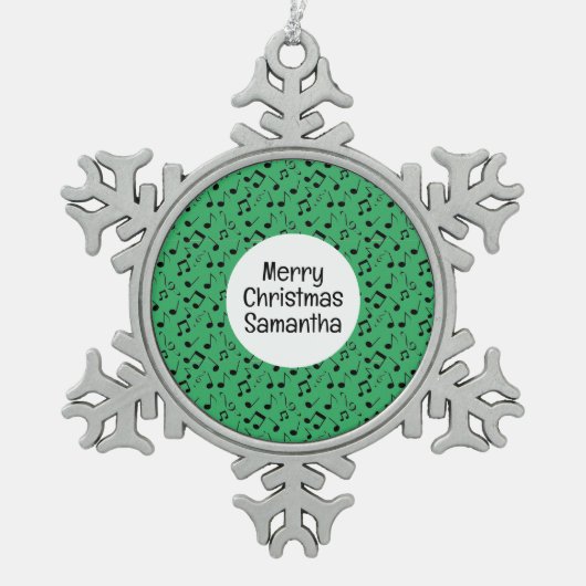 Neige Notes musicales noires Design ornement flocon de n (Devant)