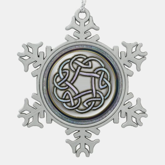 Neige Ornement celtique argenté de Noël de flocon de (Devant)