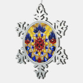 Neige Ornement de flocon d'eau douce aux couleurs roumai (Vue impression)