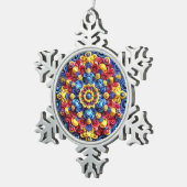 Neige Ornement de flocon d'eau douce aux couleurs roumai (Vue impression)