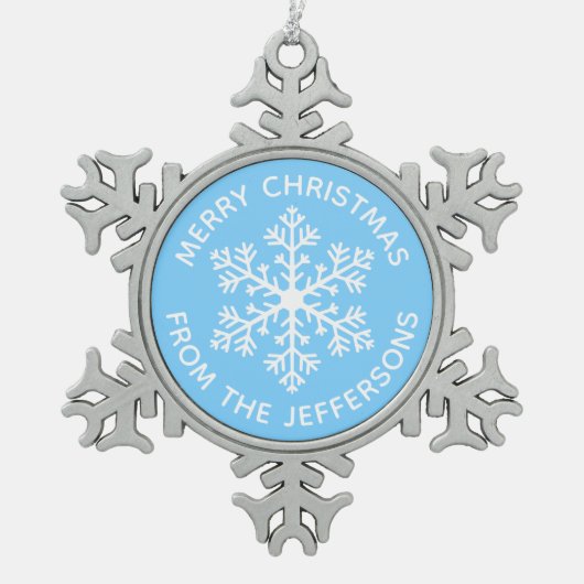 Neige Ornement de Noël du flocon bleu (Devant)