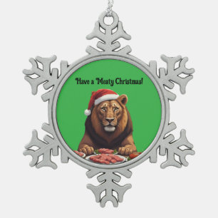 Neige ornement encadré lion carnivore Noël Flocon de nei