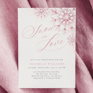 Neige rose en amour Nuptiale Douche Invitation