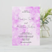 Neige Rose Nuage Mariage Invitations (Debout devant)