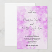 Neige Rose Nuage Mariage Invitations (Devant / Derrière)