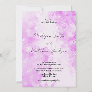 Neige Rose Nuage Mariage Invitations