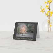 Neige sur des cartes de note d'arbres d'érable (Fleur jaune)