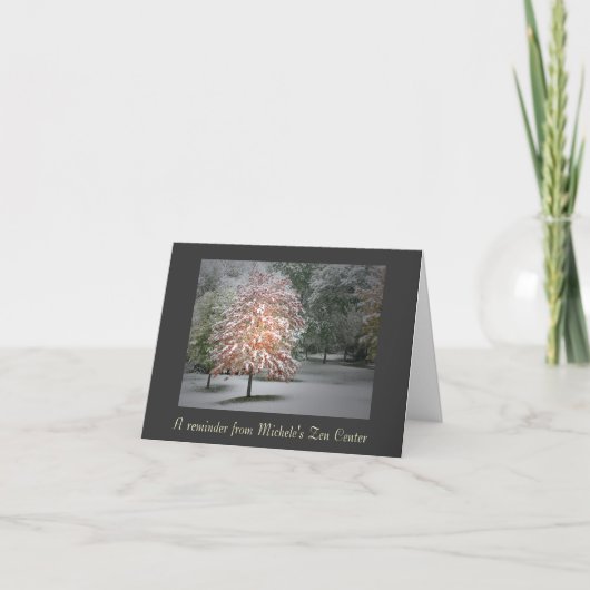 Neige sur des cartes de note d'arbres d'érable (Devant)