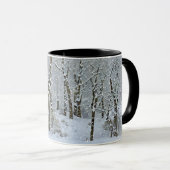 Neige sur les arbres sauvages hiver saison Art Mug (Devant droit)
