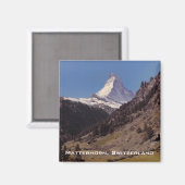 Neige sur Matterhorn Blue Sky Alpine Forest Magnet (Recto/Verso)