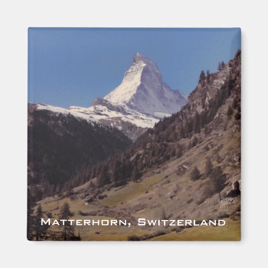 Neige sur Matterhorn Blue Sky Alpine Forest Magnet (Devant)