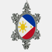 Neige Un drapeau philippin avec un ornement de flocon de (Gauche)