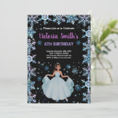 Neige violet Floral Princess Invitations Anniversa (Debout devant)
