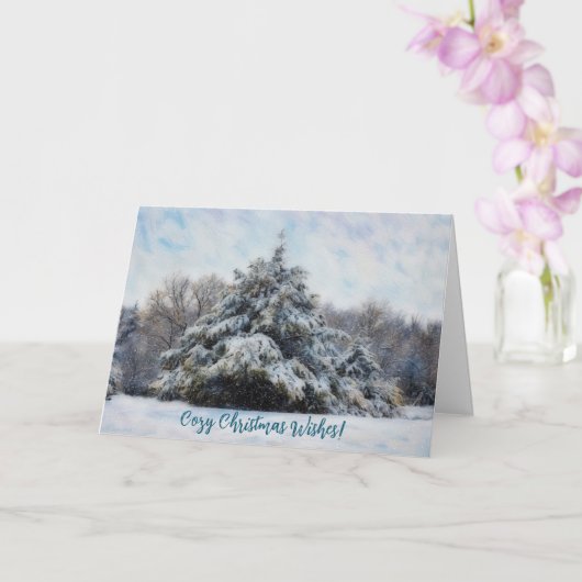 Neiges Pré Noël Cosy Carte de Noël (Orchidée)